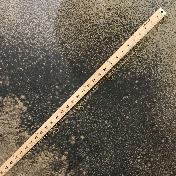 Edwardian Embellished Gold Tone Chain With Filigree Cutout Ring Opera Length 54" - Picture 5 of 14